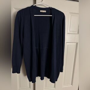 89th & Madison Deep Blue Open Front Cardigan